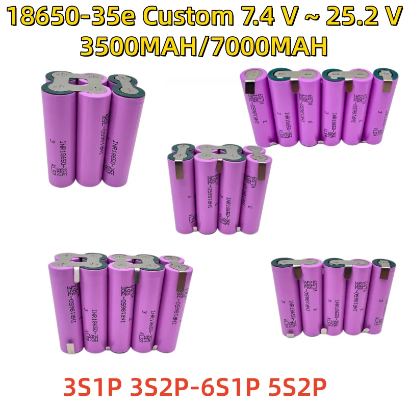 Аккумуляторный блок DIY 18650 35E, 18.5В/22.2В, 3500мАч-7000мАч, 5S1P/5S2P/6S1P/4S2P, для инструментов
Аккумуляторный блок DIY 18650 35E, 18.5В/22.2В, 3500мАч-7000мАч, 5S1P/5S2P/6S1P/4S2P, для инструментов