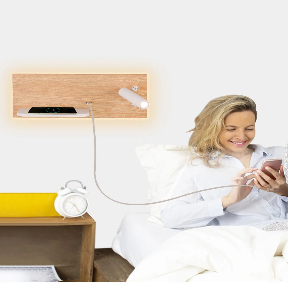 Led For Bed Wall Sconce With USB Wireless Charging Table lamps Room Reading Modern Interior Wall light Bedside Bedroom lights
Led For Bed Wall Sconce With USB Wireless Charging Table lamps Room Reading Modern Interior Wall light Bedside Bedroom lights
