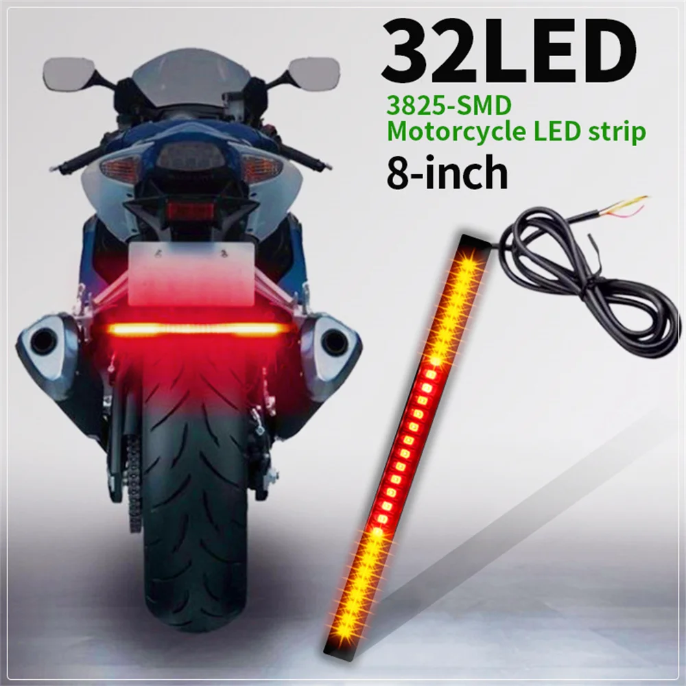 Motorcycle 32LED Brake Turn Signal Indicator Bi-Color Tail Light Bar Modified Brake Tail Lights
Motorcycle 32LED Brake Turn Signal Indicator Bi-Color Tail Light Bar Modified Brake Tail Lights