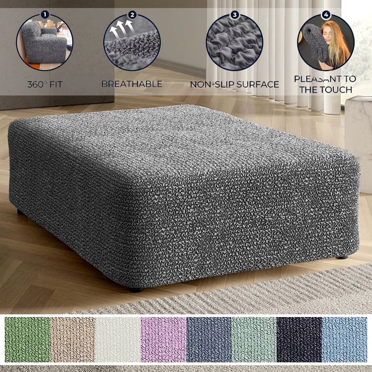 Seersucker Square Stool Cover Stool Cover Elastic Sofa Footrest Slipcovers for Living Room Office Home Decor Furniture Protector
Seersucker Square Stool Cover Stool Cover Elastic Sofa Footrest Slipcovers for Living Room Office Home Decor Furniture Protector