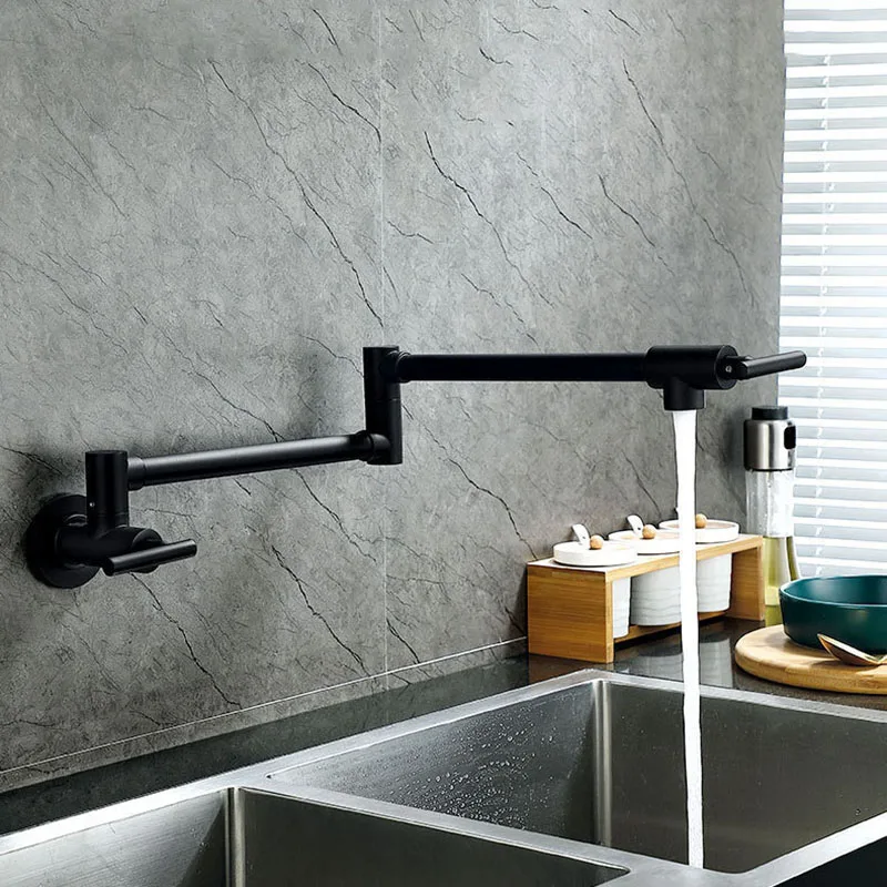 Black Wall Mounted Pot Filler Faucet Swivel Folding Rotary Kitchen Sink Faucet Brushed Gold Single Cooling Sink Tap
Black Wall Mounted Pot Filler Faucet Swivel Folding Rotary Kitchen Sink Faucet Brushed Gold Single Cooling Sink Tap