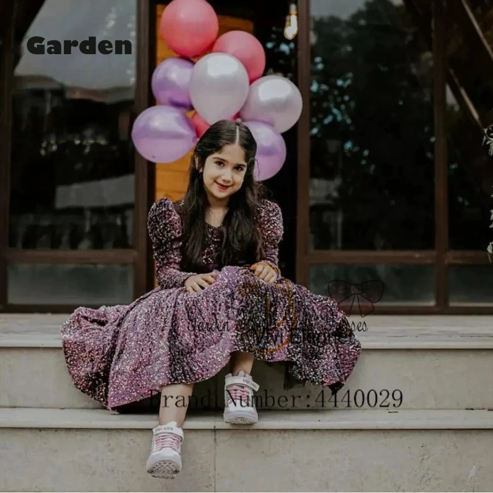 Charming Purple Flower Girls Dresses with Sequined Ankle Length Full Sleeve Christmas Gowns Summer زهرة فتاة ال New Tutu Happy
Charming Purple Flower Girls Dresses with Sequined Ankle Length Full Sleeve Christmas Gowns Summer زهرة فتاة ال New Tutu Happy
