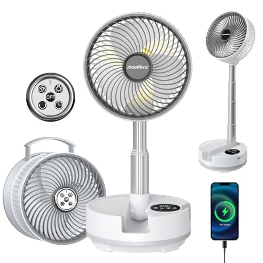 Portable Travel Fan, Foldable Standing Fan for Bedroom, 112H Run and 9 Speeds, Rechargeable Fan With Timer and Remote, Collapsi
Portable Travel Fan, Foldable Standing Fan for Bedroom, 112H Run and 9 Speeds, Rechargeable Fan With Timer and Remote, Collapsi
