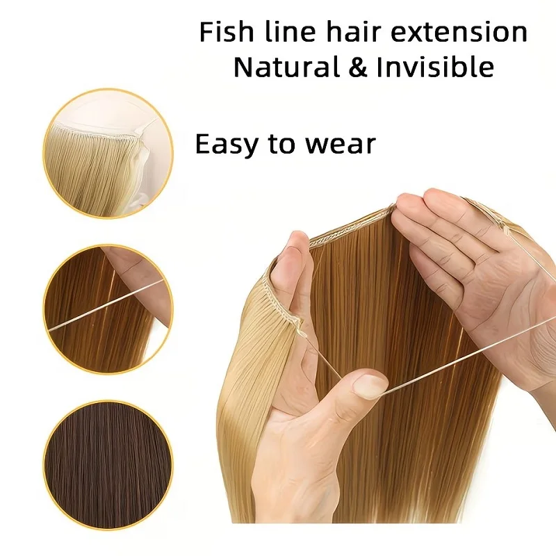 24Inch Long Straight Synthetic Hair Extensions Invisible Fishing Line One Piece Hairpieces for Women cabelo organico intesiones para pelo grey hair piece synthetic bundles tejer
24Inch Long Straight Synthetic Hair Extensions Invisible Fishing Line One Piece Hairpieces for Women cabelo organico intesiones para pelo grey hair piece synthetic bundles tejer