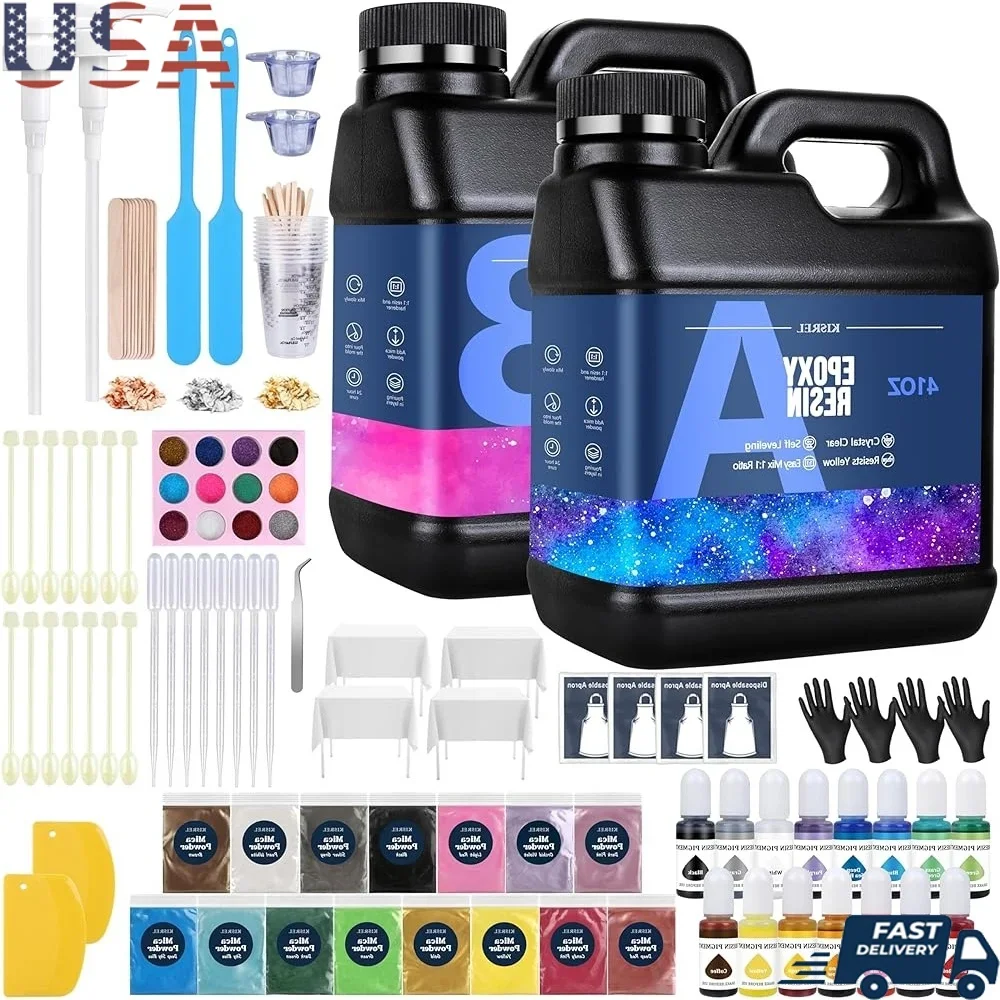 Clear Epoxy Resin Kit 82oz with 15 Pigments Mica Powders No Yellowing No Bubbles Easy Mix Crafting Supplies Art Resin
Clear Epoxy Resin Kit 82oz with 15 Pigments Mica Powders No Yellowing No Bubbles Easy Mix Crafting Supplies Art Resin