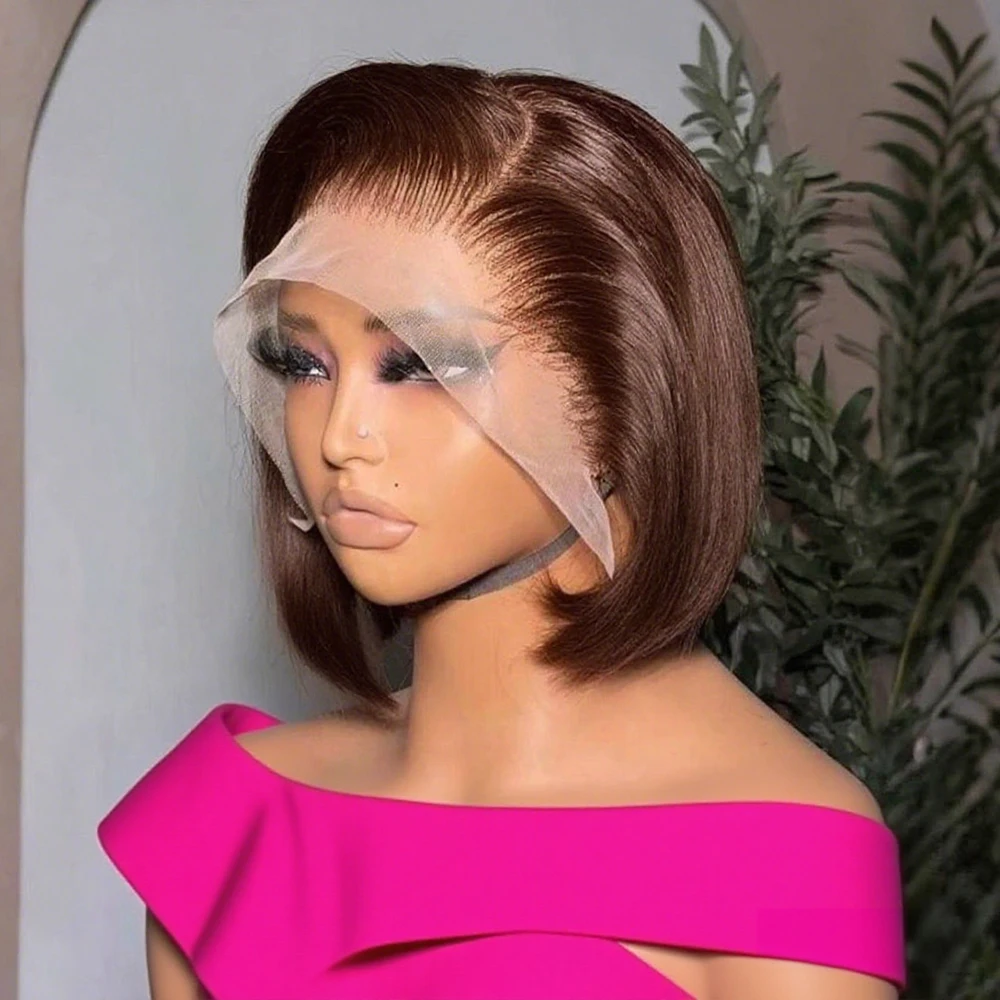 # 4 цвета, темно-коричневые, 250% прямые парики боб, 13x6, парик спереди, многокомпонентный вьетнамский шоколад, половина человеческих волос, предварительно выщипанные
# 4 цвета, темно-коричневые, 250% прямые парики боб, 13x6, парик спереди, многокомпонентный вьетнамский шоколад, половина человеческих волос, предварительно выщипанные