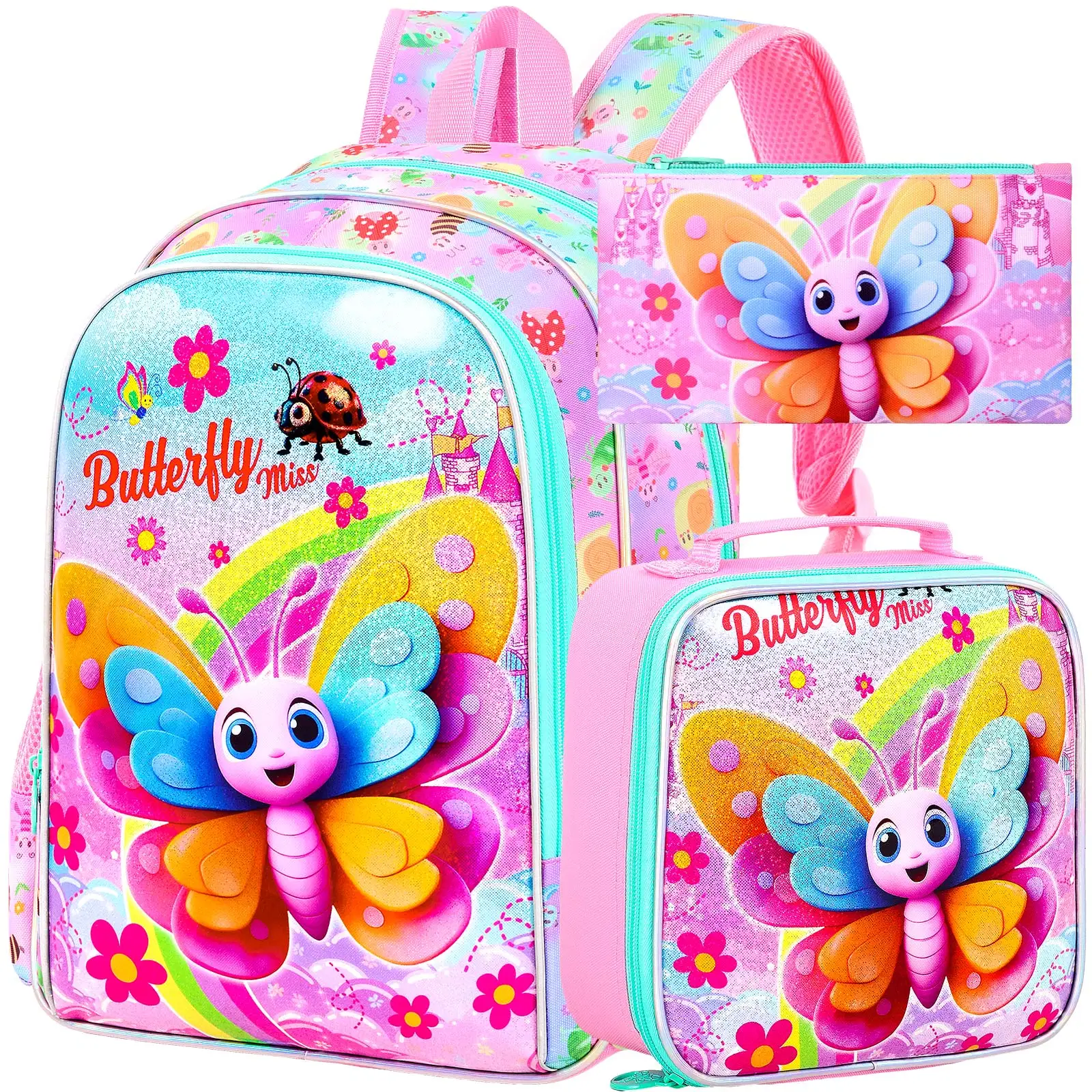 gxtvo 3PCS Butterfly Backpack for Girls, 16" Kids Bookbag with Lunch Box, Water Resistant Elementary School Bag for Prechool Tod
gxtvo 3PCS Butterfly Backpack for Girls, 16" Kids Bookbag with Lunch Box, Water Resistant Elementary School Bag for Prechool Tod