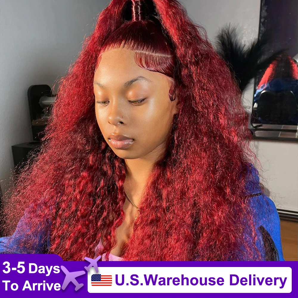 99J Burgundy Transparent Curly 13x4 Deep Weve HD Lace Frontal Wig Lace Front Wigs Brazilia Red Colored glueless Human Hair Wigs
99J Burgundy Transparent Curly 13x4 Deep Weve HD Lace Frontal Wig Lace Front Wigs Brazilia Red Colored glueless Human Hair Wigs