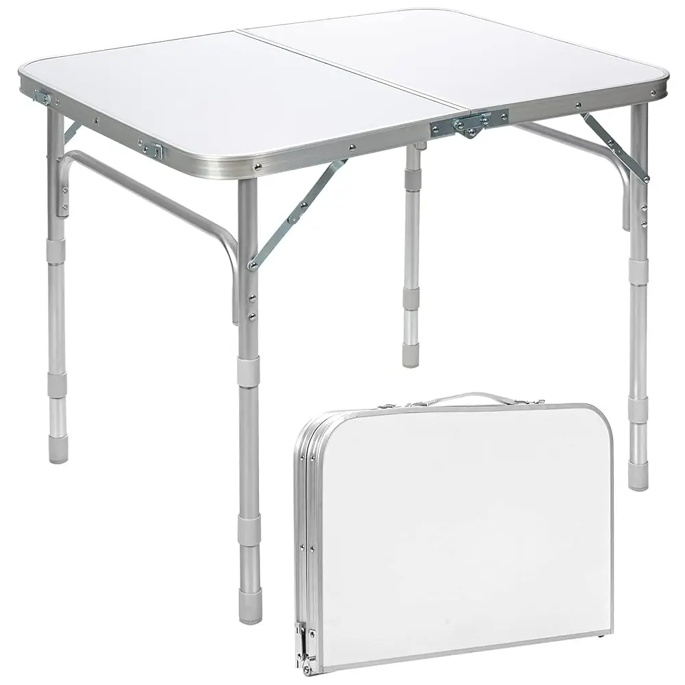 Aluminum Folding Tables, Height Adjustable Portable Camping Table, Heavy Duty Small Card Table Utility Table, White Foldable
Aluminum Folding Tables, Height Adjustable Portable Camping Table, Heavy Duty Small Card Table Utility Table, White Foldable