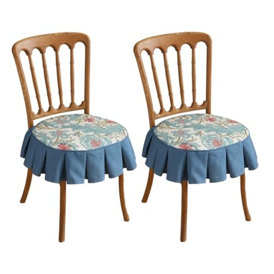 Pack of 2 Chair Cushions for Dining Chairs with Ruffled, Blue Floral Seat Cushion with Ties, Removable, Non Slip Chair Pads Dec
Pack of 2 Chair Cushions for Dining Chairs with Ruffled, Blue Floral Seat Cushion with Ties, Removable, Non Slip Chair Pads Dec