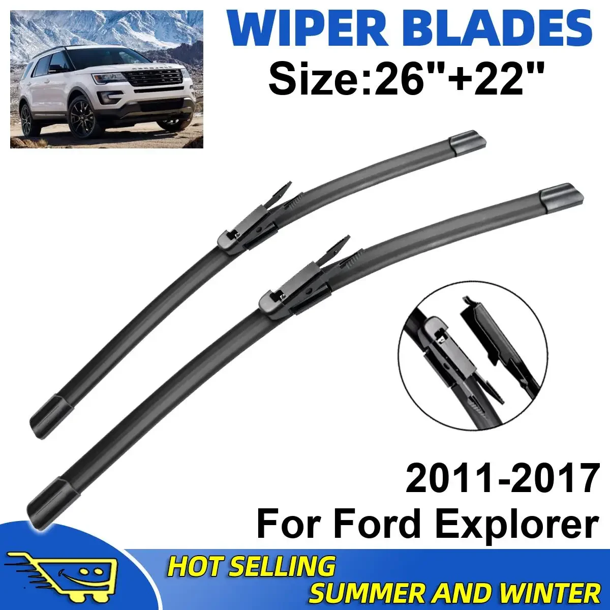 2PCS Wiper Blades Set Kit For Ford Explorer 2011-2017 Front Windshield Brushes Windscreen Window Accessories
2PCS Wiper Blades Set Kit For Ford Explorer 2011-2017 Front Windshield Brushes Windscreen Window Accessories