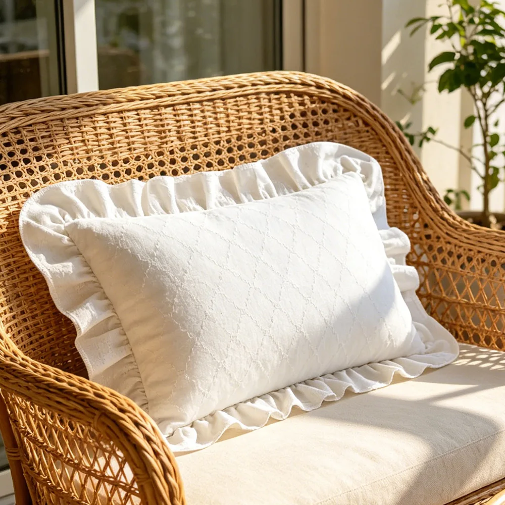 Ruffle Pillow Cover Vintage Cushion Case Solid Color Quilted Flange Edge Linen Blend Decorative Throw Pillow Case for Home Decor
Ruffle Pillow Cover Vintage Cushion Case Solid Color Quilted Flange Edge Linen Blend Decorative Throw Pillow Case for Home Decor