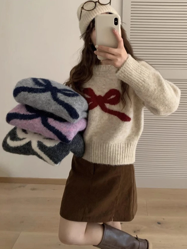 Осень-зима, пуловер большого размера с бантом, женский свитер 202, теплый свитер с длинными рукавами в корейском стиле, модные пуловеры, мягкие джемперы
Осень-зима, пуловер большого размера с бантом, женский свитер 202, теплый свитер с длинными рукавами в корейском стиле, модные пуловеры, мягкие джемперы