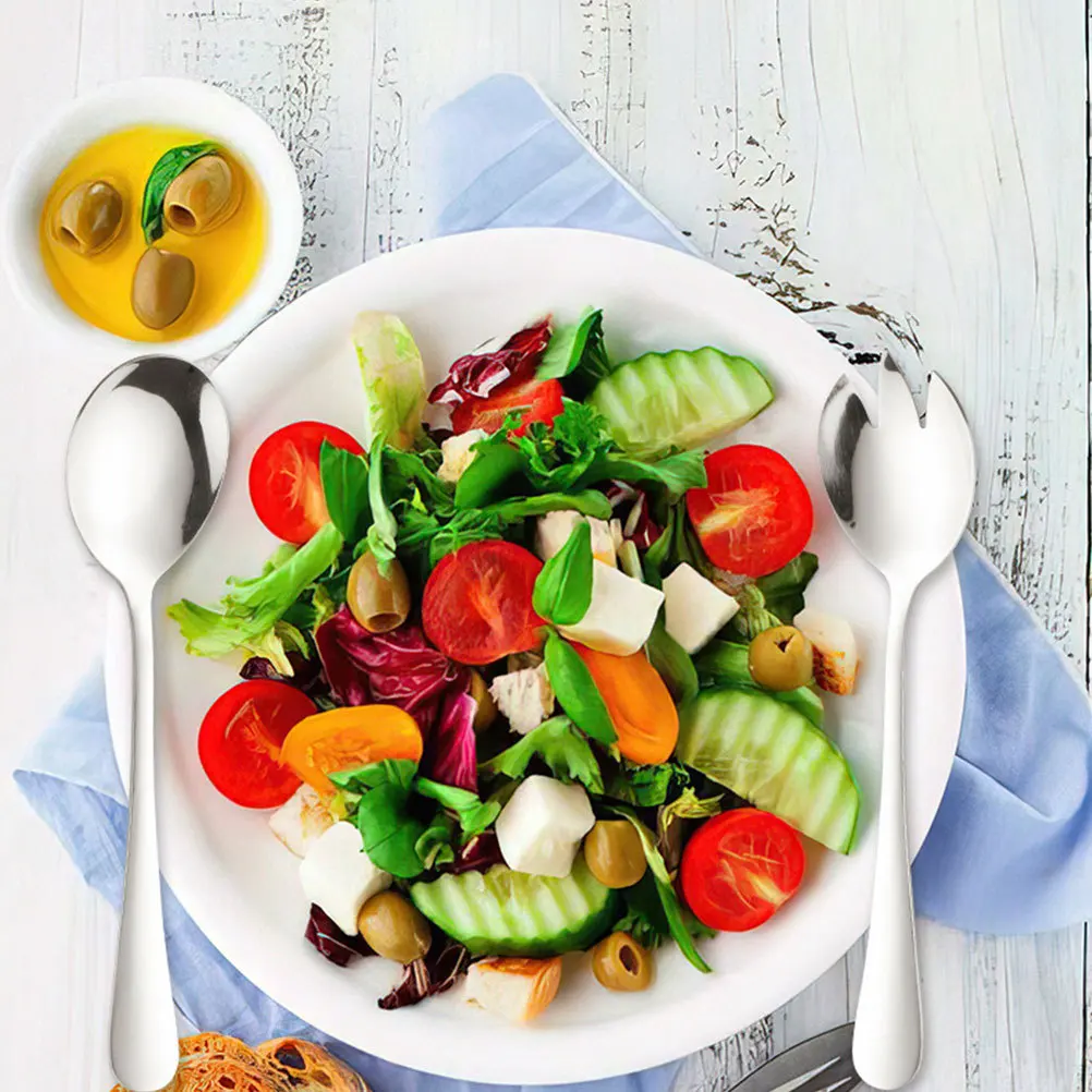 1 set 1 Set Stainless Steel Salad Spoon Fork Set Serving Sporks Slotted Spoons Buffet Cutlery For Wedding Party Home Use
1 set 1 Set Stainless Steel Salad Spoon Fork Set Serving Sporks Slotted Spoons Buffet Cutlery For Wedding Party Home Use