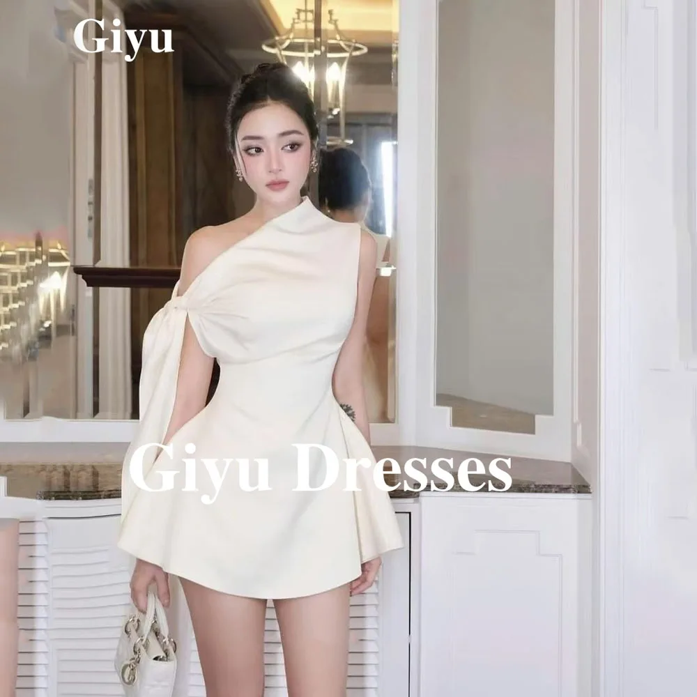 Giyu Korean MiNi Women's Evening Dress with One Shoulder and Knee Up Wrinkles Short Style Formal Party Ball Dress Customized
Giyu Korean MiNi Women's Evening Dress with One Shoulder and Knee Up Wrinkles Short Style Formal Party Ball Dress Customized