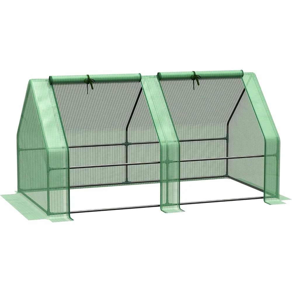 6x3x3 Mini Greenhouse with Zippered Doors, Roll-up Windows, Durable PE Cover, Water Resistant & UV Protected for Outdoor Plants
6x3x3 Mini Greenhouse with Zippered Doors, Roll-up Windows, Durable PE Cover, Water Resistant & UV Protected for Outdoor Plants