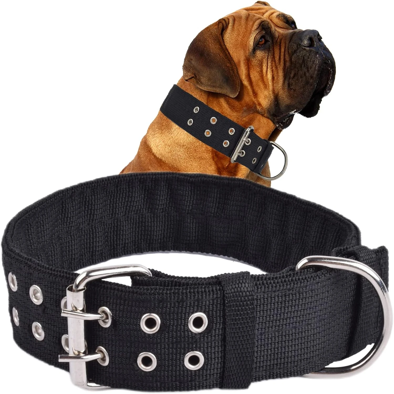 Superior Enhanced Tactical Black Military Dog Collar for Large Dogs Heavy Duty Double-rowed D Ring & Buckle - Ultimate Control,
Superior Enhanced Tactical Black Military Dog Collar for Large Dogs Heavy Duty Double-rowed D Ring & Buckle - Ultimate Control,