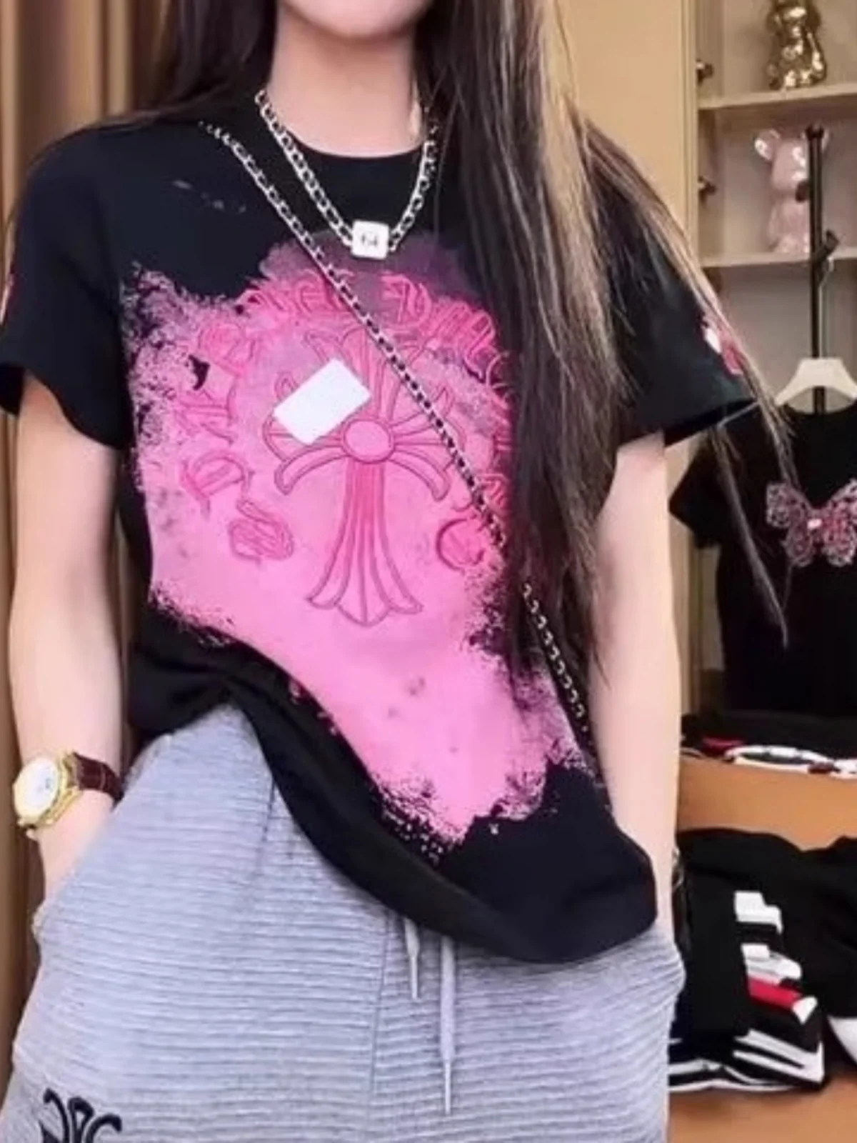 Heavy Embroidery Short Sleeve T-Shirt Women's Fashion Casual Versatile Slimming Top Summer Korean Style Loose Fit round Neck
Heavy Embroidery Short Sleeve T-Shirt Women's Fashion Casual Versatile Slimming Top Summer Korean Style Loose Fit round Neck