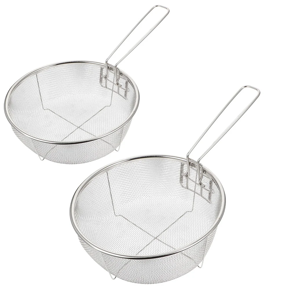 2 Pcs Liners Stainless Steel Frying Basket Collapsible Strainer Fried with Handle Food
2 Pcs Liners Stainless Steel Frying Basket Collapsible Strainer Fried with Handle Food