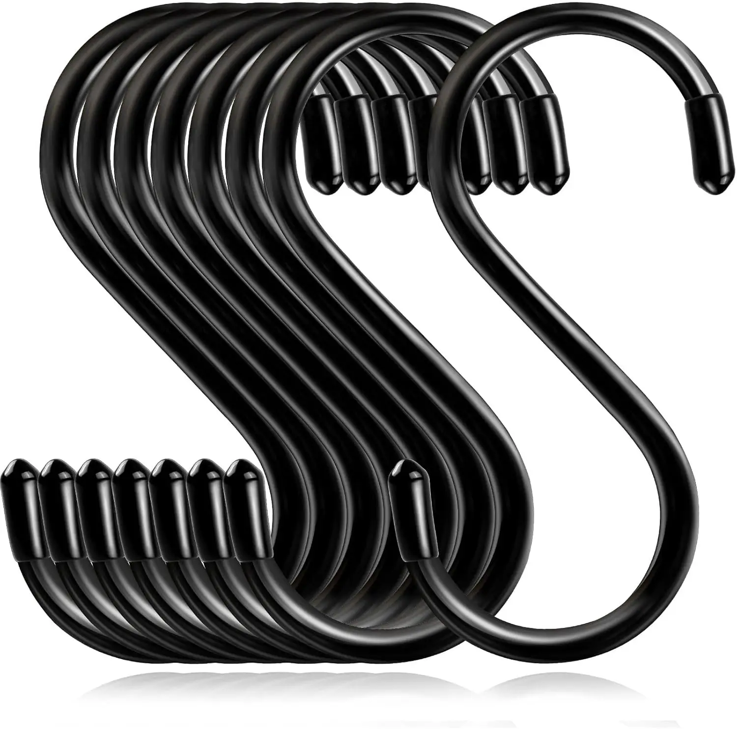 6 Pack Heavy Duty S Hooks for Hanging, Non Slip Coated Hooks for Closet, Kitchen, and Plants - 5 Inch
6 Pack Heavy Duty S Hooks for Hanging, Non Slip Coated Hooks for Closet, Kitchen, and Plants - 5 Inch