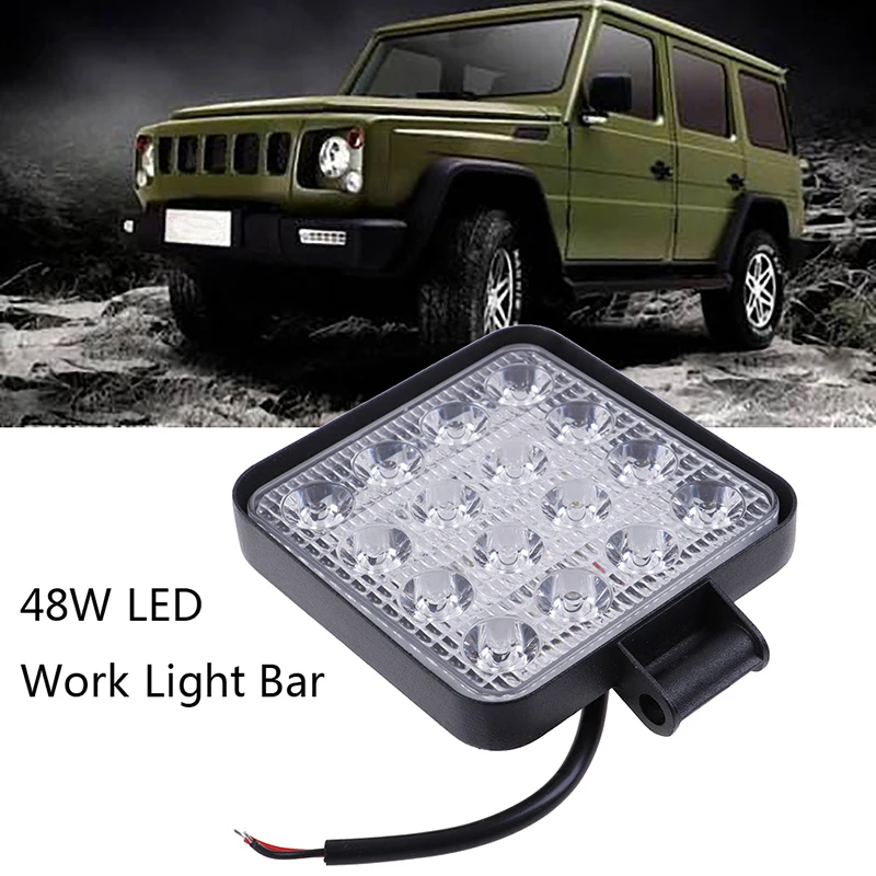 4 Inch 48W LED Work Light - 12V/24V Square Spot Lights for Truck Off-Road Tractor
4 Inch 48W LED Work Light - 12V/24V Square Spot Lights for Truck Off-Road Tractor