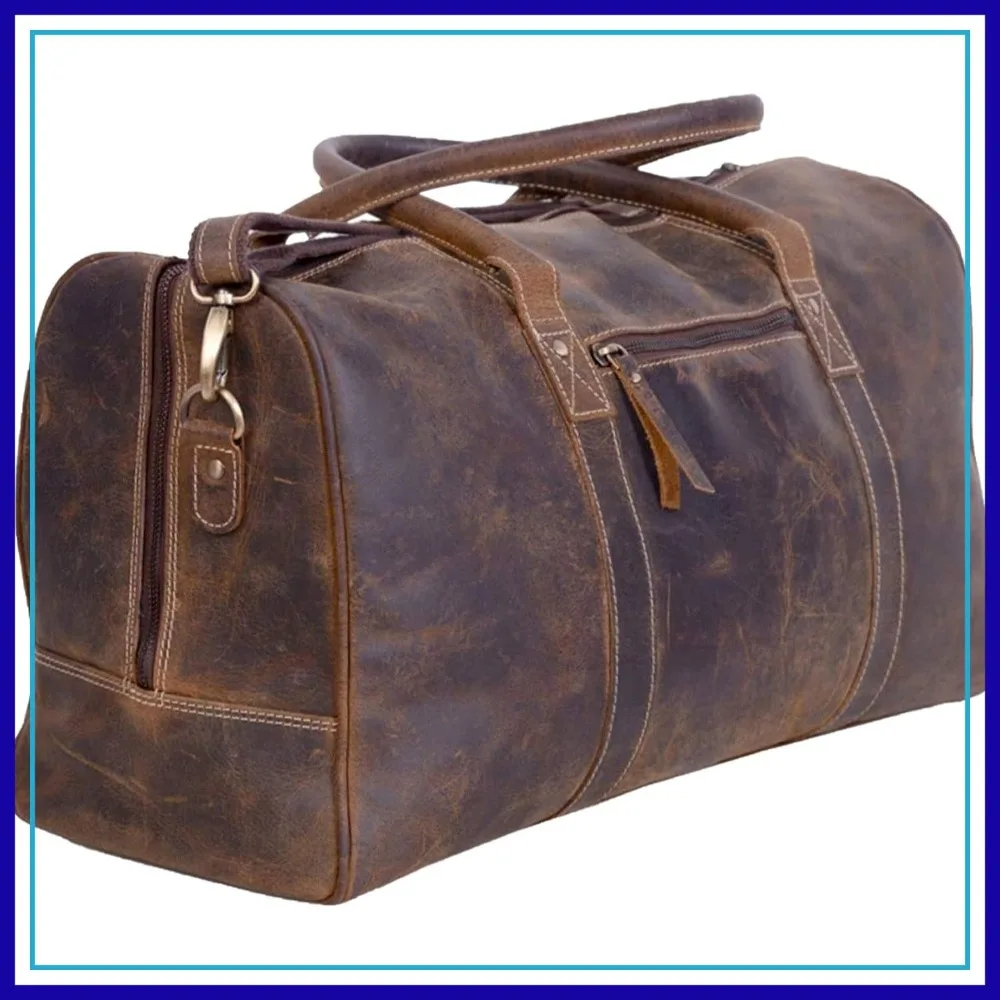 Leather Travel Duffle Bag for Men Women, Cabin Friendly Weekend Gym Sports Airplane Carry On Overnight
Leather Travel Duffle Bag for Men Women, Cabin Friendly Weekend Gym Sports Airplane Carry On Overnight