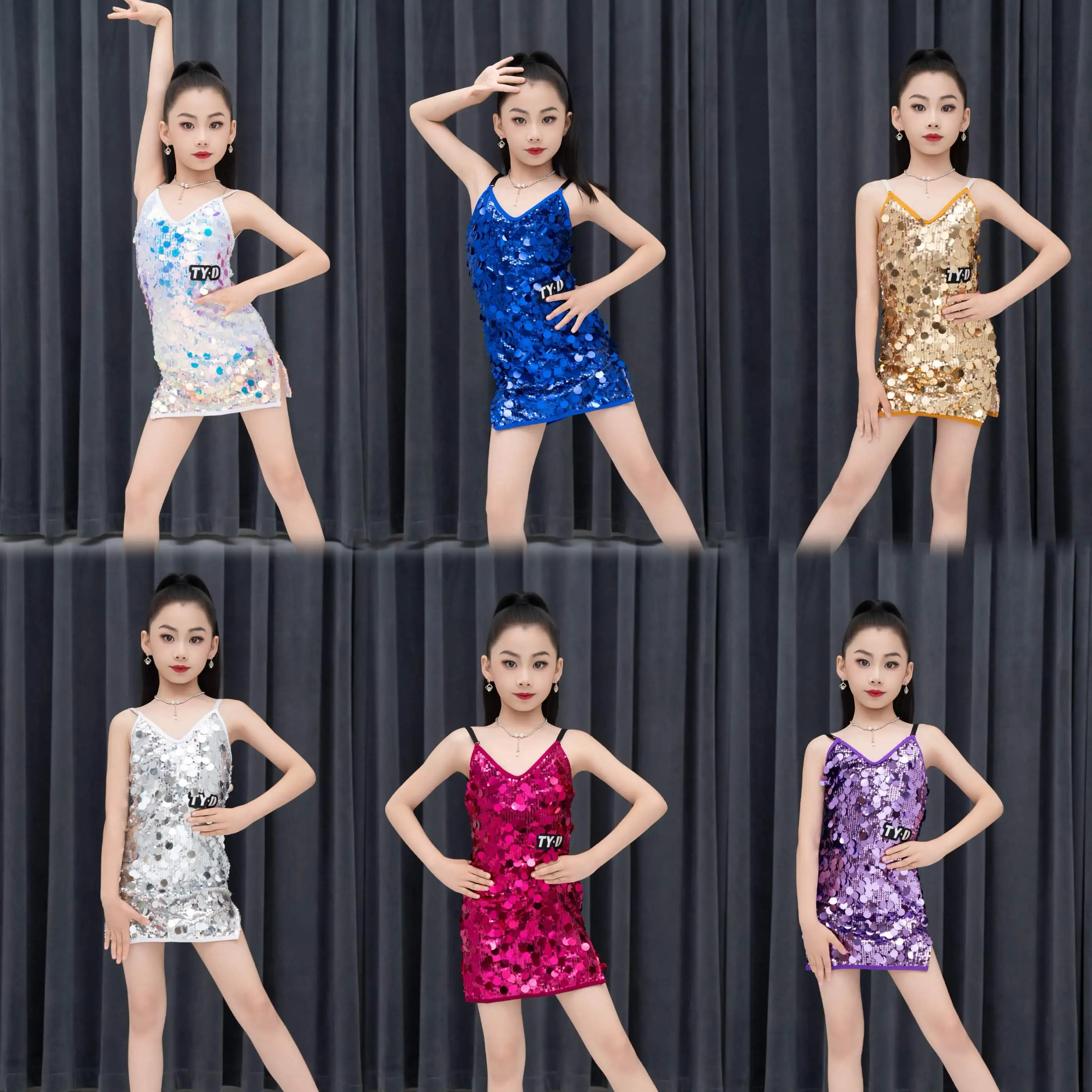 2025 Girls Latin Dance Sequin Dress Kids Latin Dance Competition Dress Rumba Cha Cha Dance Clothes Performance Costume DNV24135
2025 Girls Latin Dance Sequin Dress Kids Latin Dance Competition Dress Rumba Cha Cha Dance Clothes Performance Costume DNV24135