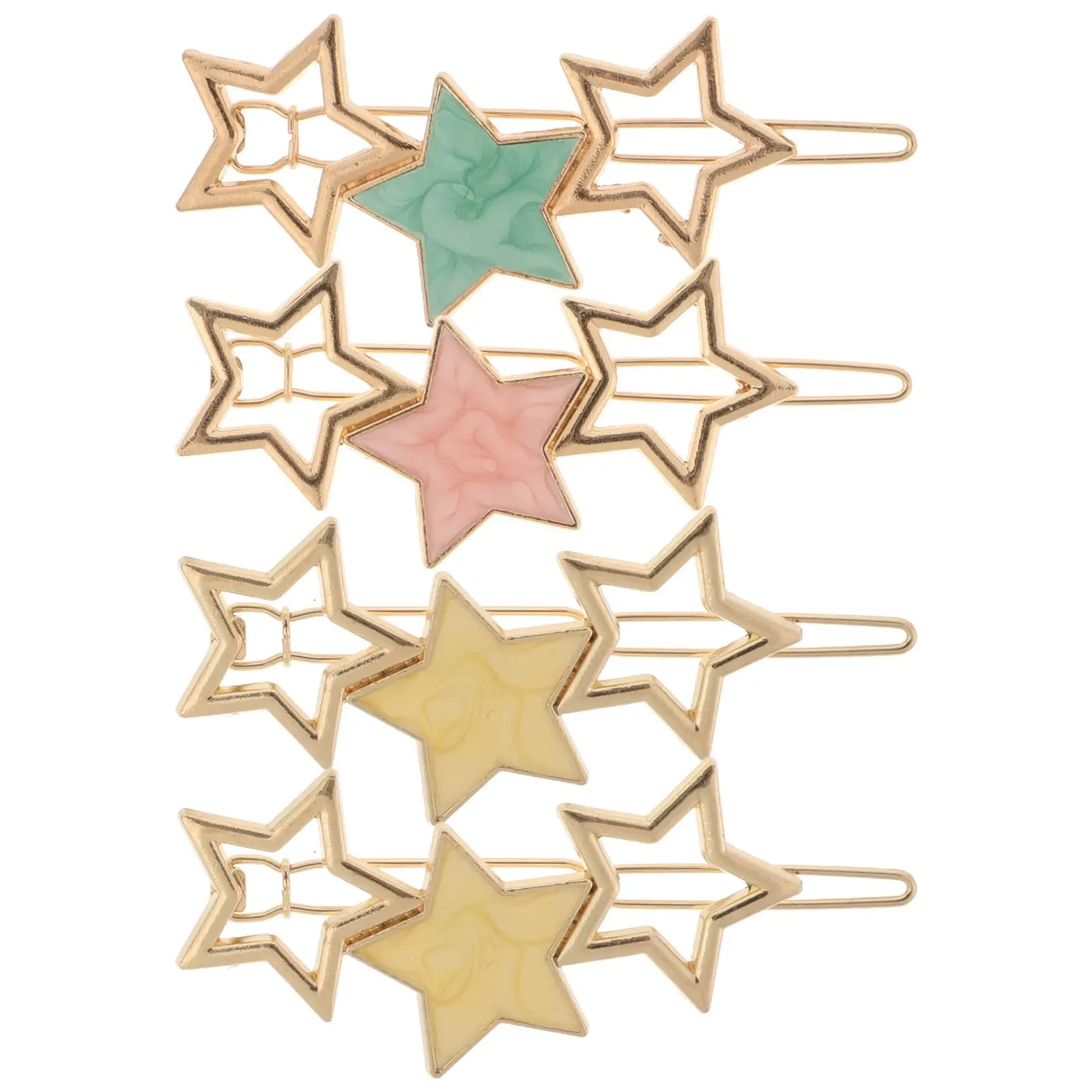 4Pcs Pentagram Women Hair Clips Alloy Decorative Clips Styling Tools Accessories Women Fashion Long Term Use Hair Care
4Pcs Pentagram Women Hair Clips Alloy Decorative Clips Styling Tools Accessories Women Fashion Long Term Use Hair Care