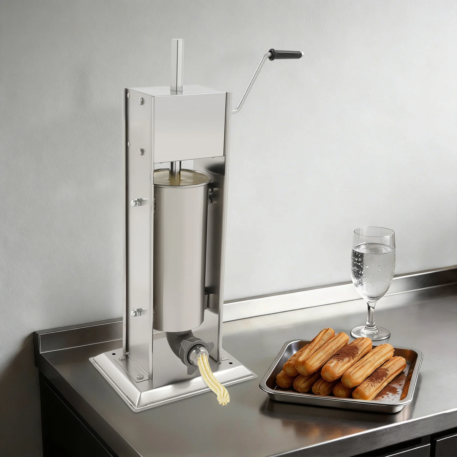Churro-Machine, Churro Maker, Churros Press Manual 5L, 1.32 Gallon Dough Capacity, 6 Interchangeable Nozzle Molds, Restaurant Kitchen Equipment for Churros and Latin Desserts, Heavy Duty Stainless Steel, Quick Homemade Spanish Pastry Tool
Churro-Machine, Churro Maker, Churros Press Manual 5L, 1.32 Gallon Dough Capacity, 6 Interchangeable Nozzle Molds, Restaurant Kitchen Equipment for Churros and Latin Desserts, Heavy Duty Stainless Steel, Quick Homemade Spanish Pastry Tool