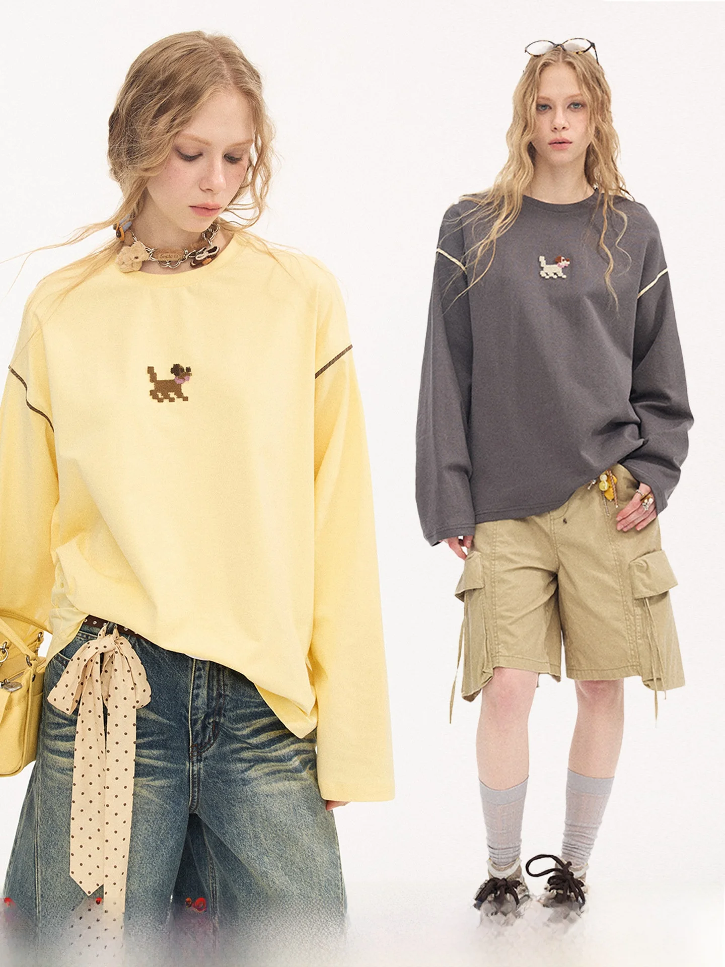 DIDDI MODA Cute Cartoon Embroidered Long Sleeve Loose Fit round Neck T-Shirt for Women Summer 2026 Animal Pattern
DIDDI MODA Cute Cartoon Embroidered Long Sleeve Loose Fit round Neck T-Shirt for Women Summer 2026 Animal Pattern