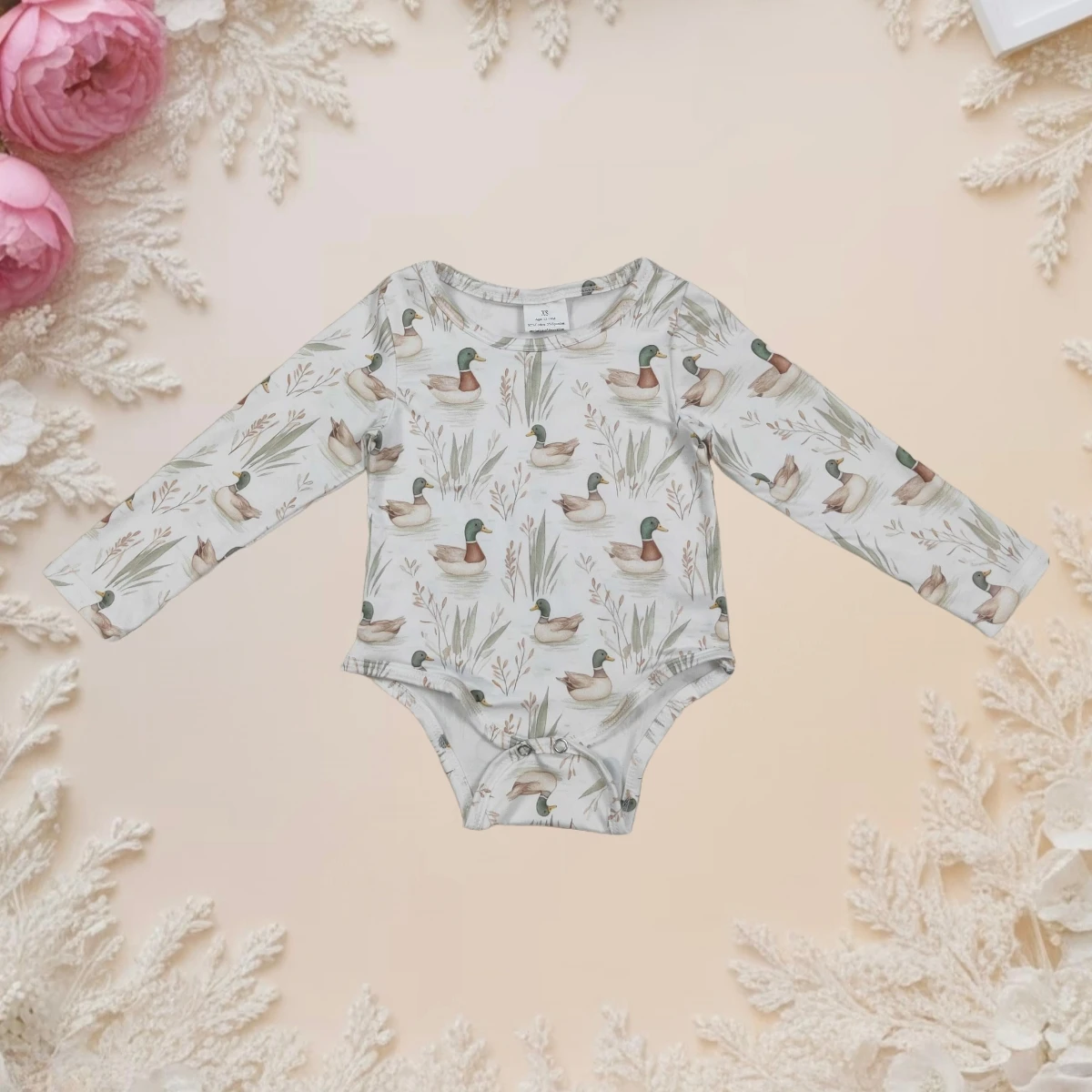 Newborn Baby Boy Long Sleeve Bubble Romper Kids Cozy Fashion Mallard Ducks Hunting Print Playsuit Spring Autumn Toddler Jumpsuit
Newborn Baby Boy Long Sleeve Bubble Romper Kids Cozy Fashion Mallard Ducks Hunting Print Playsuit Spring Autumn Toddler Jumpsuit