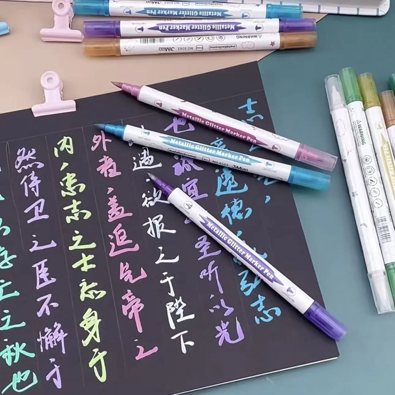 10Pcs Metallic Dual Tip Marker Pens | Brush & Fine Nibs for Album DIY, Black Cards, Scrapbooking & Craft Supplies
10Pcs Metallic Dual Tip Marker Pens | Brush & Fine Nibs for Album DIY, Black Cards, Scrapbooking & Craft Supplies