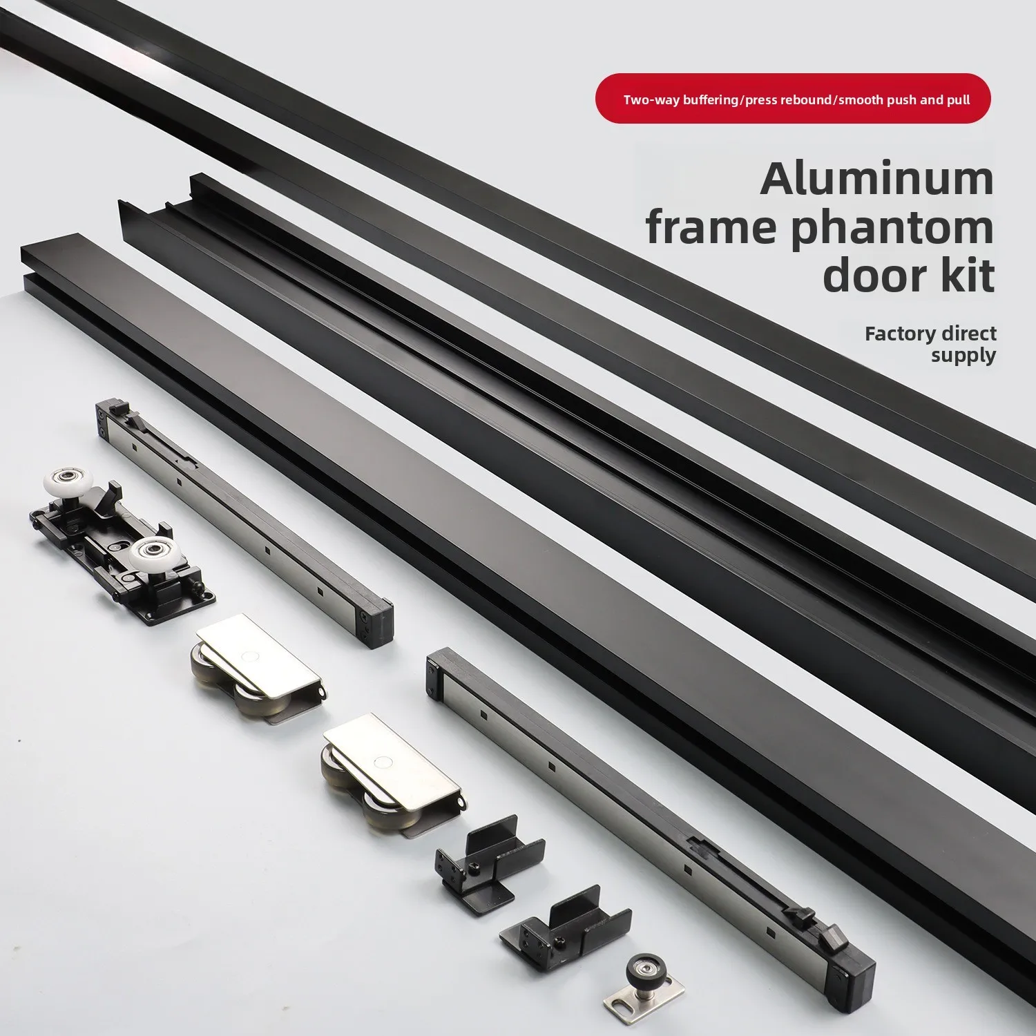Aluminum Frame Ghost Door Cover Hardware Accessories Bathroom Ghost Door Invisible Track Sliding Door Buffer Hanging Pulley
Aluminum Frame Ghost Door Cover Hardware Accessories Bathroom Ghost Door Invisible Track Sliding Door Buffer Hanging Pulley