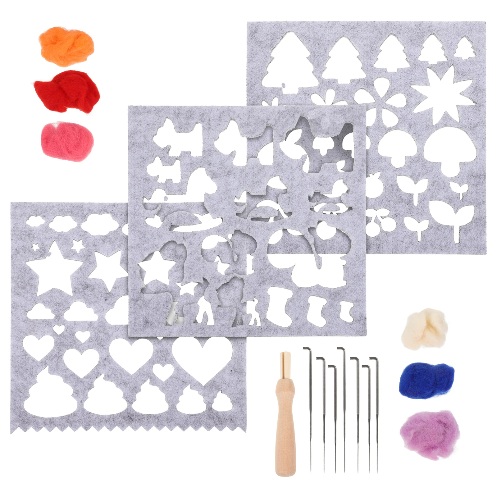 Tool Set Wool Felting Kits Handmade Templates Stencil Embroidery Needle Crafts Shaping Beginner DIY Storage Box
Tool Set Wool Felting Kits Handmade Templates Stencil Embroidery Needle Crafts Shaping Beginner DIY Storage Box
