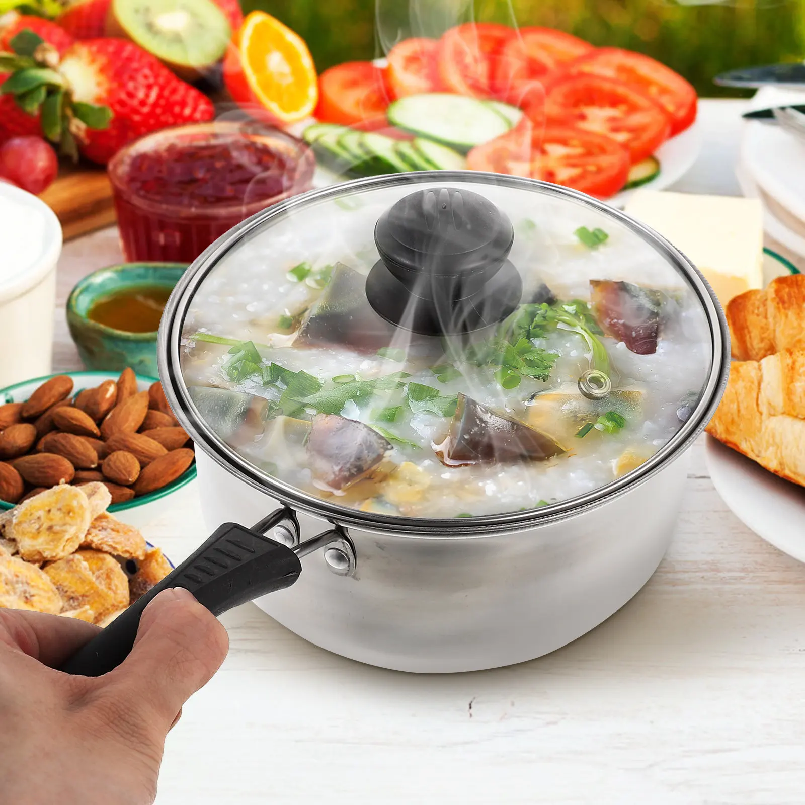 1pc Stainless Steel Milk Pot 1.5L Non-Stick Cooking Pot For Home Soup Dumplings Vegetables Fish Poultry Household Use Kitchen
1pc Stainless Steel Milk Pot 1.5L Non-Stick Cooking Pot For Home Soup Dumplings Vegetables Fish Poultry Household Use Kitchen