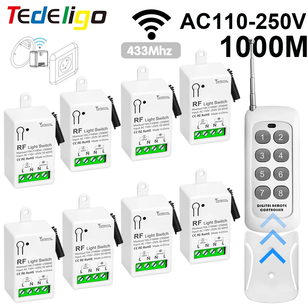 433 Mhz RF Mini Wireless Light Switch with Remote Control 1000M Distance Ac220V Relay Receiver Switch for Home Led Lamp Fan
433 Mhz RF Mini Wireless Light Switch with Remote Control 1000M Distance Ac220V Relay Receiver Switch for Home Led Lamp Fan
