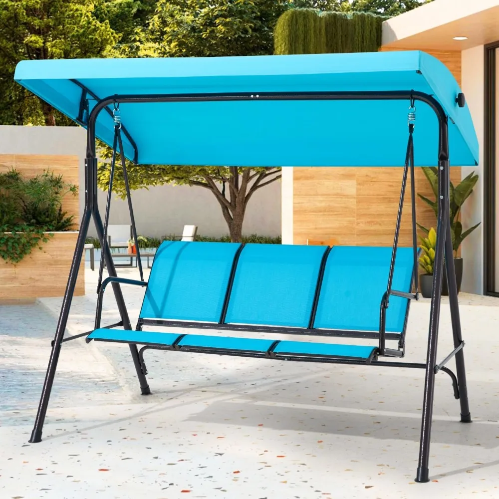 2 Seat Patio Swing, Outdoor Swing with Textilene Backrest, Adjustable Canopy for Backyard, Porch, Garden,Textilene Seat
2 Seat Patio Swing, Outdoor Swing with Textilene Backrest, Adjustable Canopy for Backyard, Porch, Garden,Textilene Seat