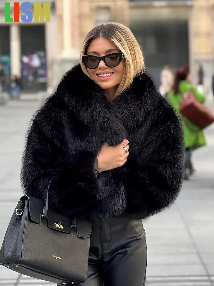 LISM 2025 Winter Fake fur coat For Women Trend Artificial Fur Solid Short Coat Female Vintage Chic Elegant Women's Cardigan
LISM 2025 Winter Fake fur coat For Women Trend Artificial Fur Solid Short Coat Female Vintage Chic Elegant Women's Cardigan