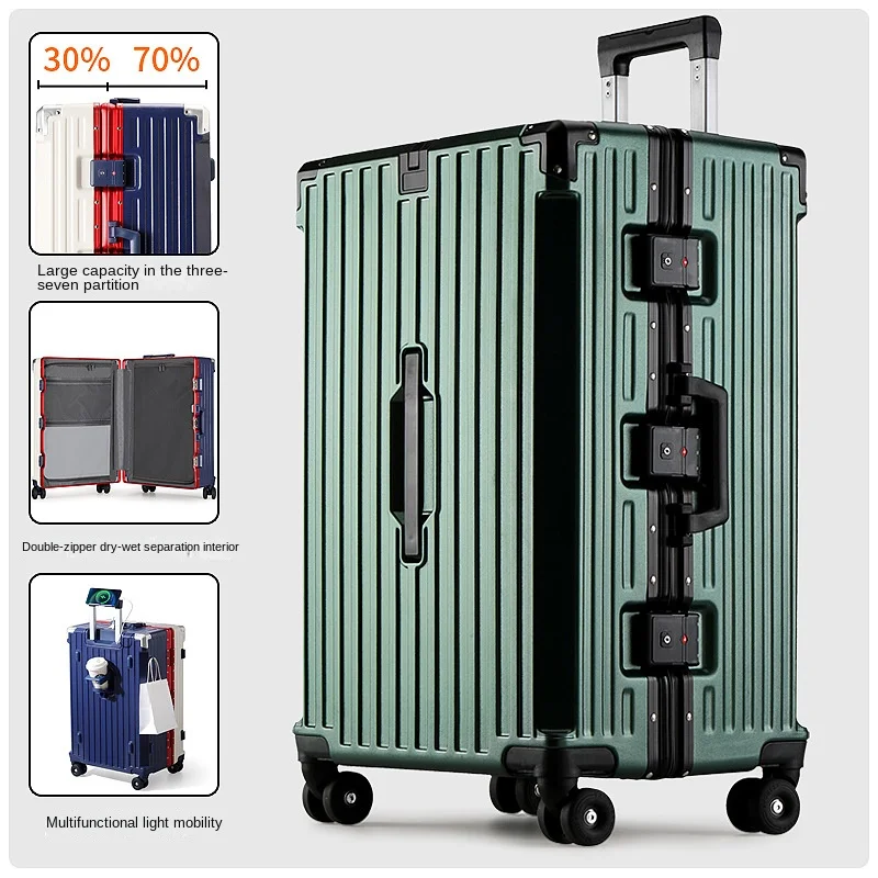 New Aluminum Frame Suitcase 3:7 Split Large Capacity Trolley Case Password Box Multi-Functional Carry-On Suitcase on Wheels
New Aluminum Frame Suitcase 3:7 Split Large Capacity Trolley Case Password Box Multi-Functional Carry-On Suitcase on Wheels