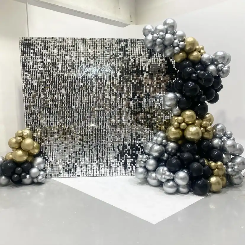 12/16/18pcs Wedding Decorative Shimmer Wall Backdrop for Centerpieces Home Birthday Party Decoration Anniversary Christmas Decor
12/16/18pcs Wedding Decorative Shimmer Wall Backdrop for Centerpieces Home Birthday Party Decoration Anniversary Christmas Decor
