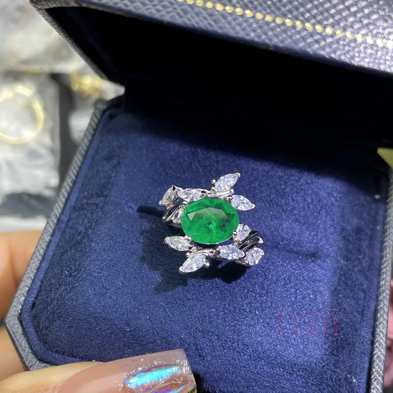 Green Natural Emerald Ring Women's Engagement Wedding Promise Ring 925 Silver Women's Party Jewelry Gift
Green Natural Emerald Ring Women's Engagement Wedding Promise Ring 925 Silver Women's Party Jewelry Gift