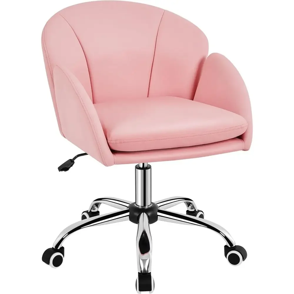 Swivel Upholstered Leather Desk Chair with Armrests - Home Office, Makeup Vanity, or Bedroom - Rolling Computer Chair for Women
Swivel Upholstered Leather Desk Chair with Armrests - Home Office, Makeup Vanity, or Bedroom - Rolling Computer Chair for Women