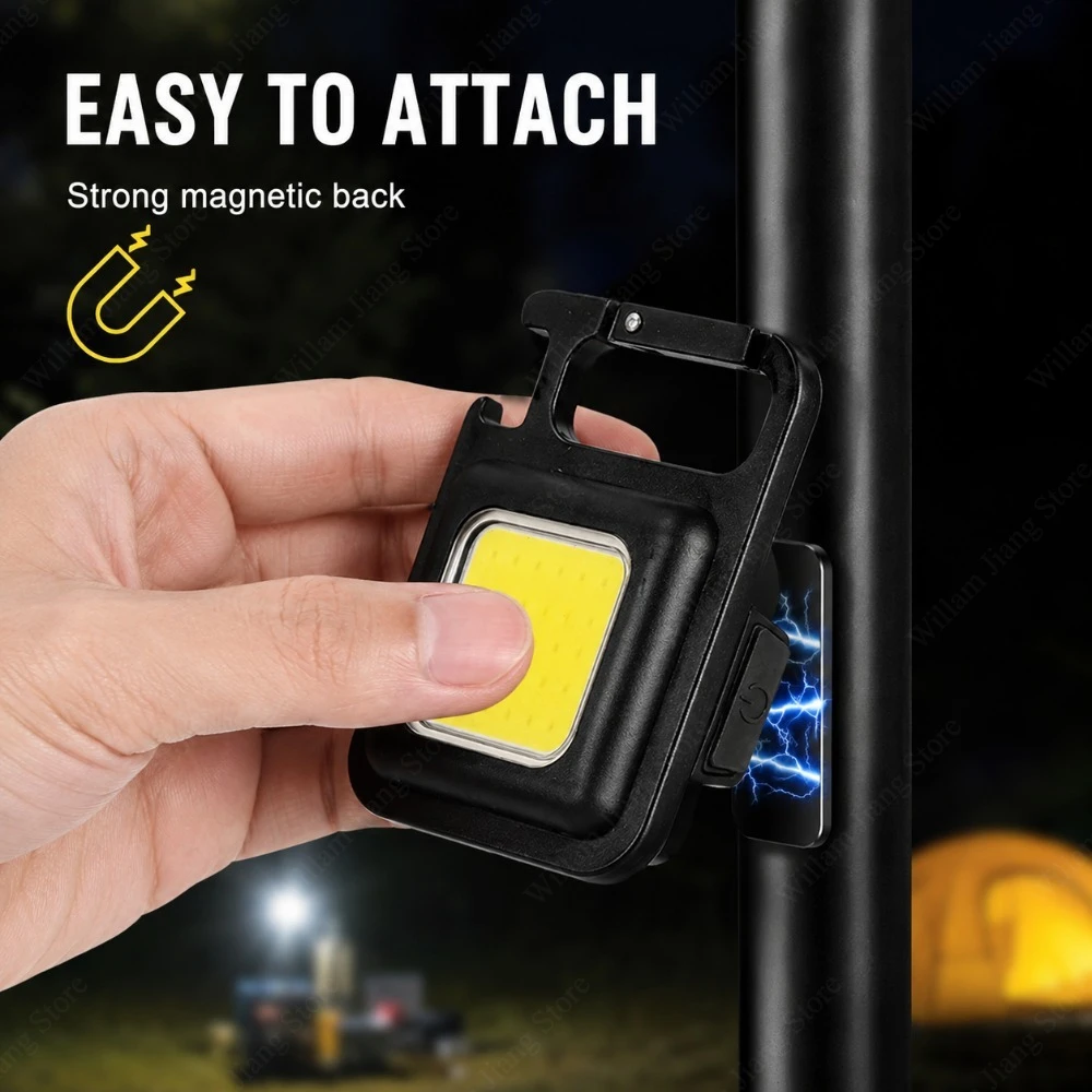 USB Rechargeable Portable Lantern Mini Keychain Flashlight COB Work Lamp with 90 Degree Foldable Side Lights for Night Lighting
USB Rechargeable Portable Lantern Mini Keychain Flashlight COB Work Lamp with 90 Degree Foldable Side Lights for Night Lighting