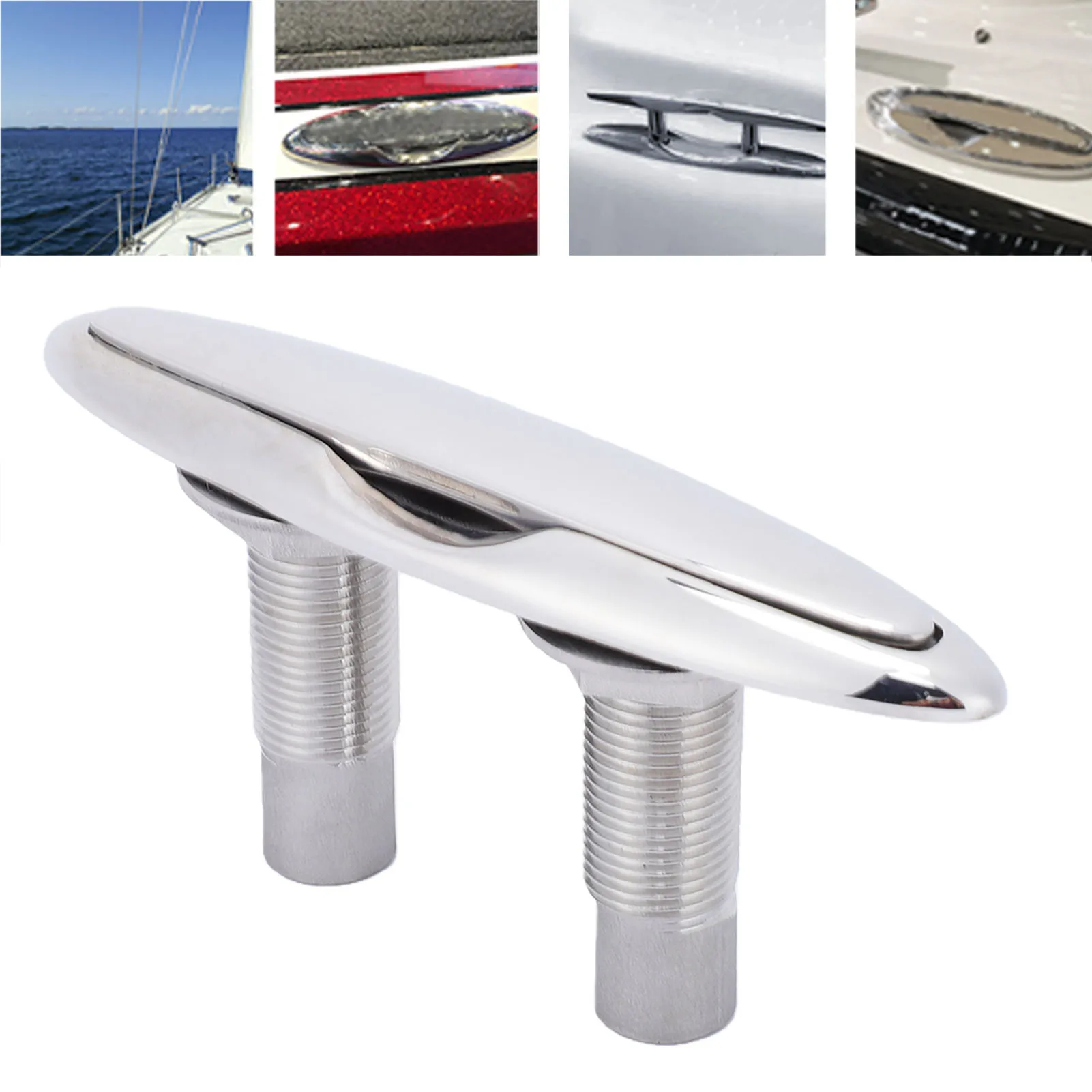 6in Boat Pull Up Cleat Stainless Steel Flush Mount Retractable Dock Cleat with Backing Plate and Lock Nuts for Yacht Marine
6in Boat Pull Up Cleat Stainless Steel Flush Mount Retractable Dock Cleat with Backing Plate and Lock Nuts for Yacht Marine