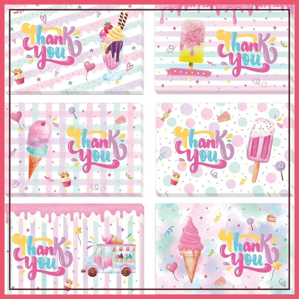 24 PCS Ice Cream Thank You Cards with Envelopes Stickers, Pink Note Cards 4x6 for Party Favors Baby Shower Birthday
24 PCS Ice Cream Thank You Cards with Envelopes Stickers, Pink Note Cards 4x6 for Party Favors Baby Shower Birthday