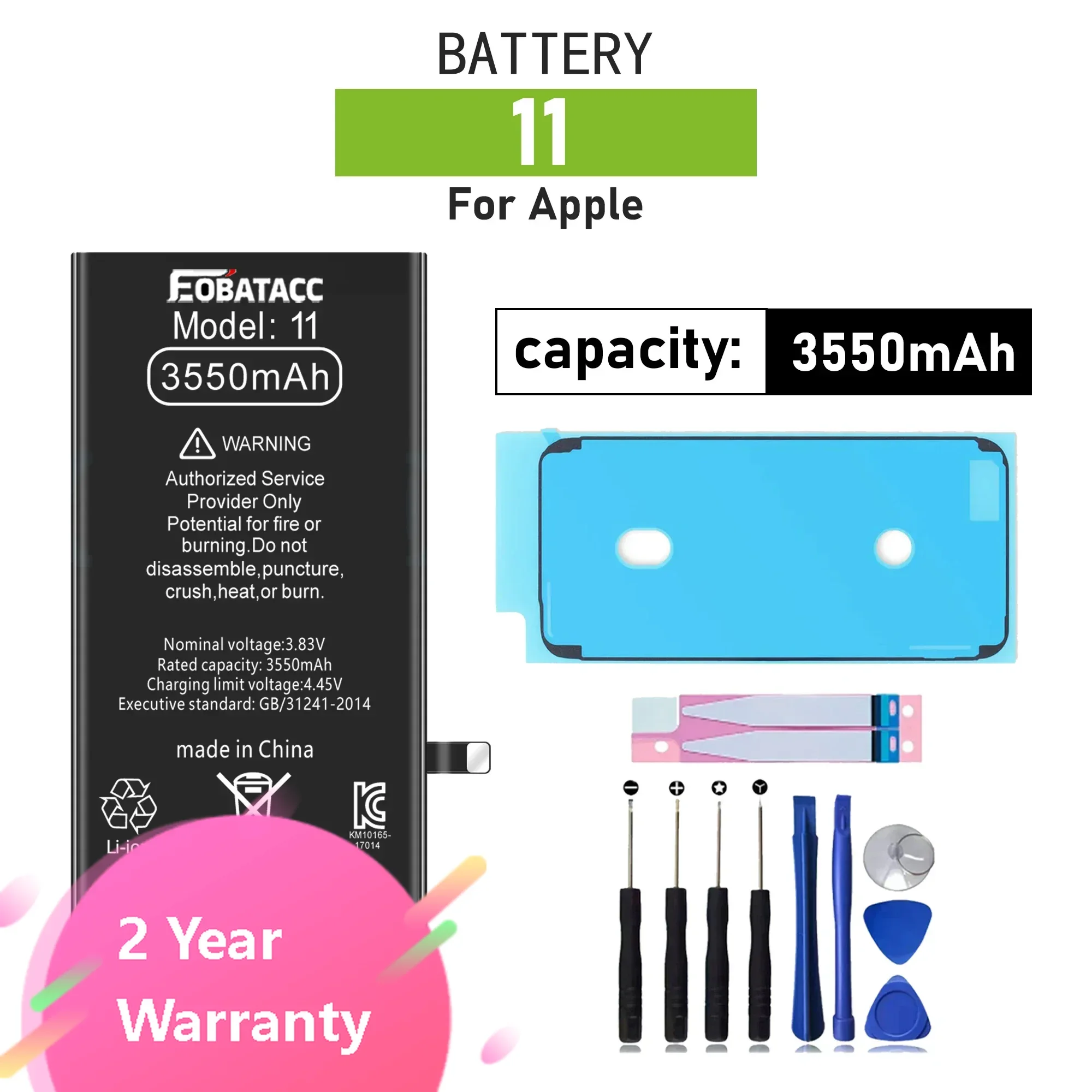 2025 YEARS EOBATACC High Quality 100% new Battery For APPle 11 3550mah Phone Battery+Tools
2025 YEARS EOBATACC High Quality 100% new Battery For APPle 11 3550mah Phone Battery+Tools