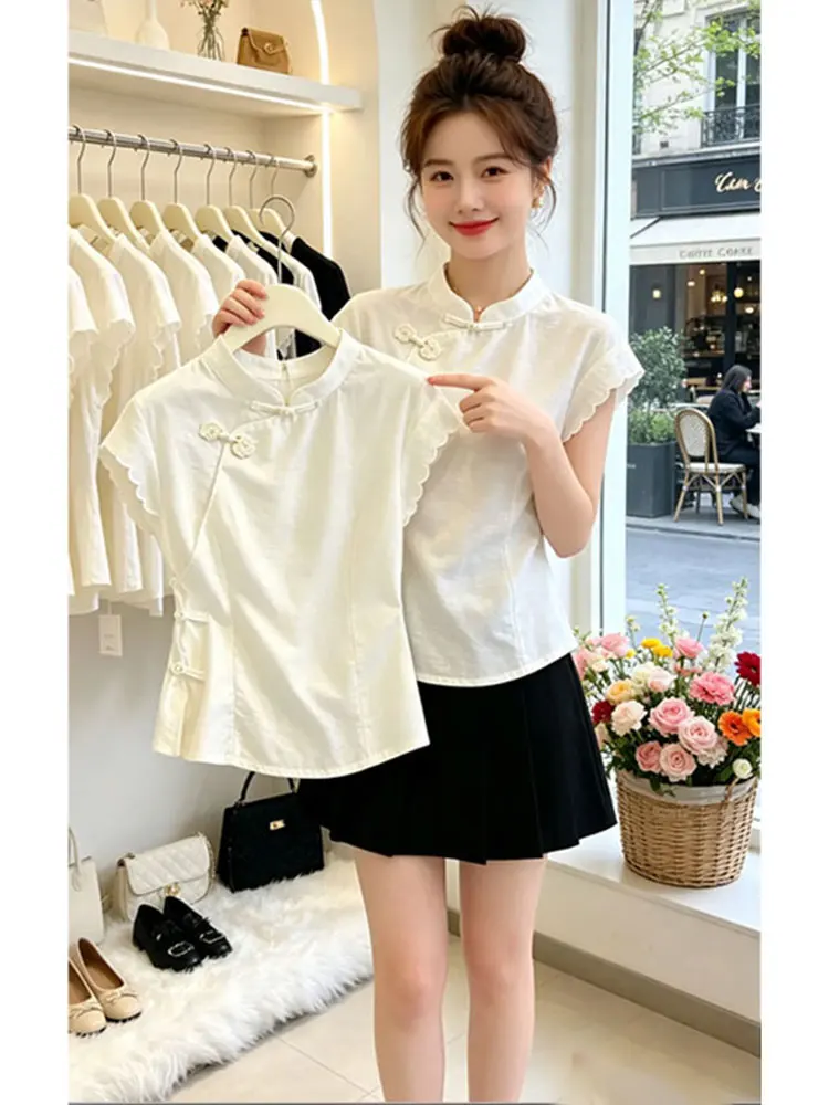 New Chinese Style Button up Shirt Women's Waist Cinched Slimming High End Elegant Summer 2026 Fashionable Casual Shirt
New Chinese Style Button up Shirt Women's Waist Cinched Slimming High End Elegant Summer 2026 Fashionable Casual Shirt