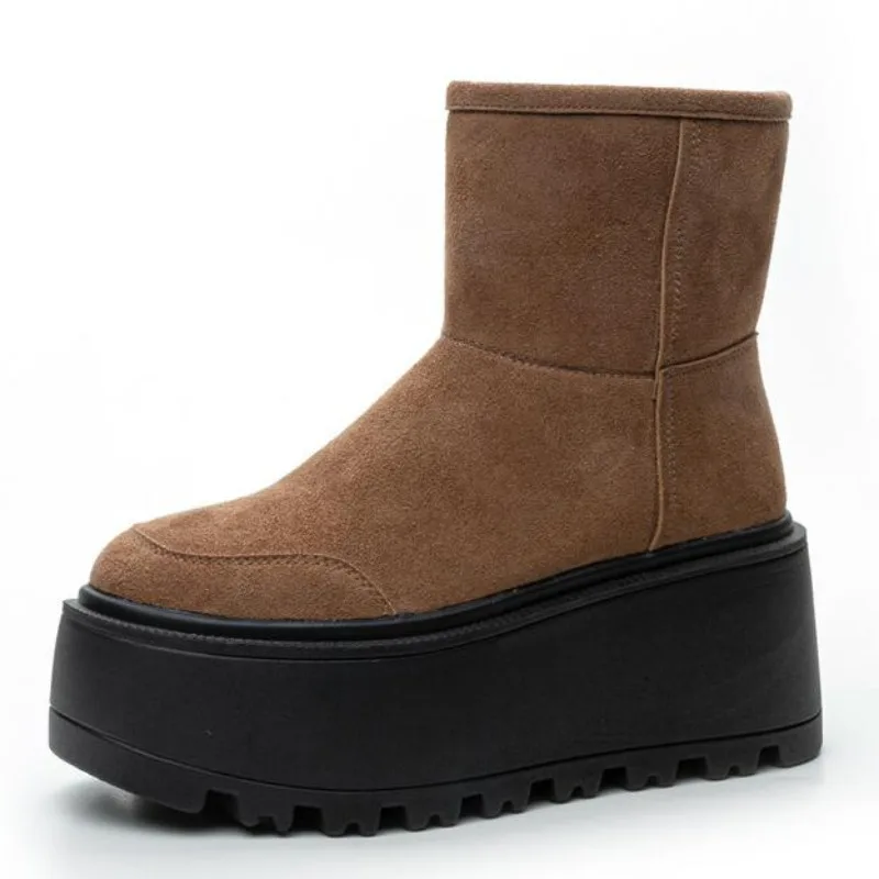 8CM Suede Cow Genuine Leather Spring Winter Plush Shoes Autumn Boots Women Ankle Booties Moccasins Fashion Ladies Chimney
8CM Suede Cow Genuine Leather Spring Winter Plush Shoes Autumn Boots Women Ankle Booties Moccasins Fashion Ladies Chimney