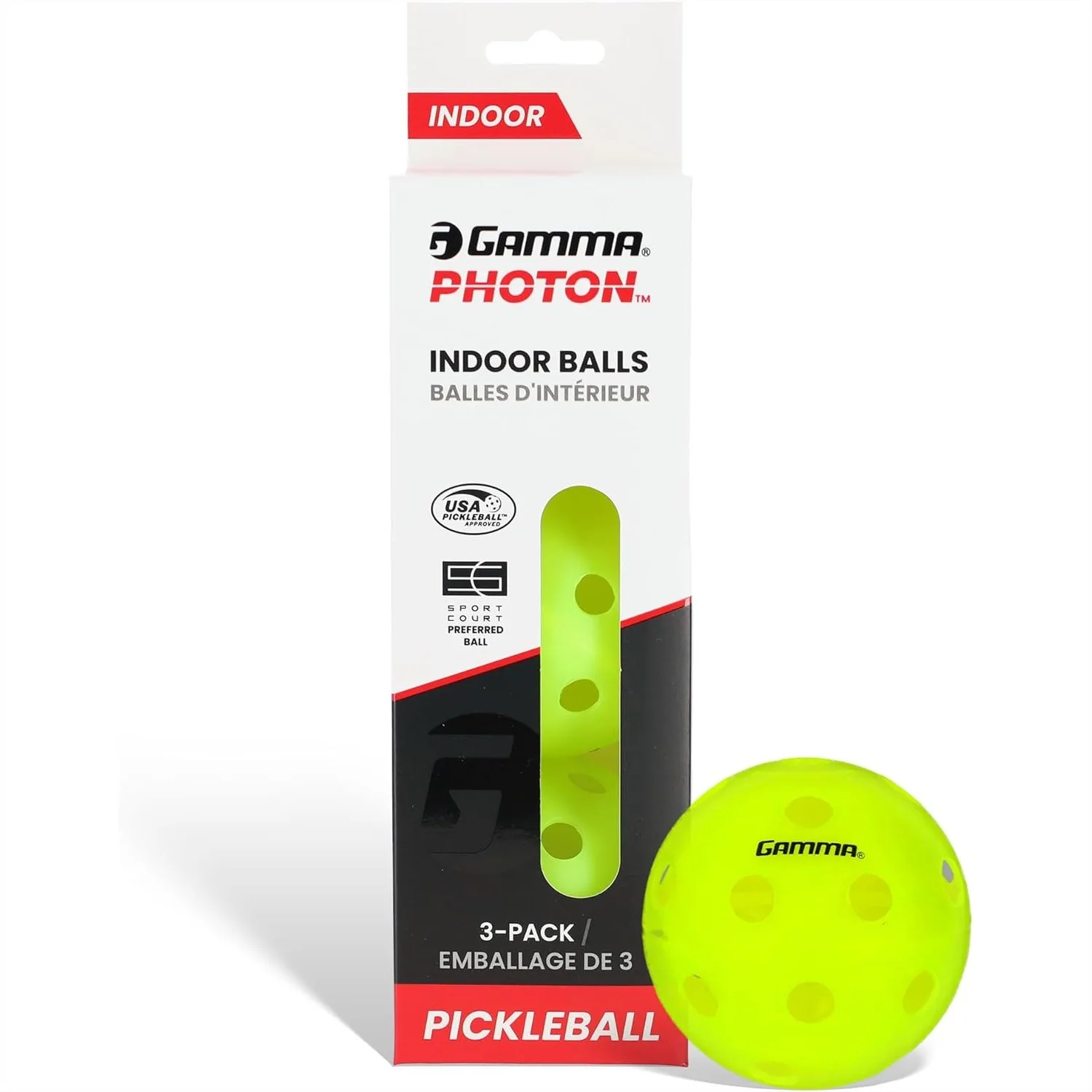 Gamma Sports Photon Indoor Pickleball Balls for Tournament Play, Pack of 3, Optic Green
Gamma Sports Photon Indoor Pickleball Balls for Tournament Play, Pack of 3, Optic Green