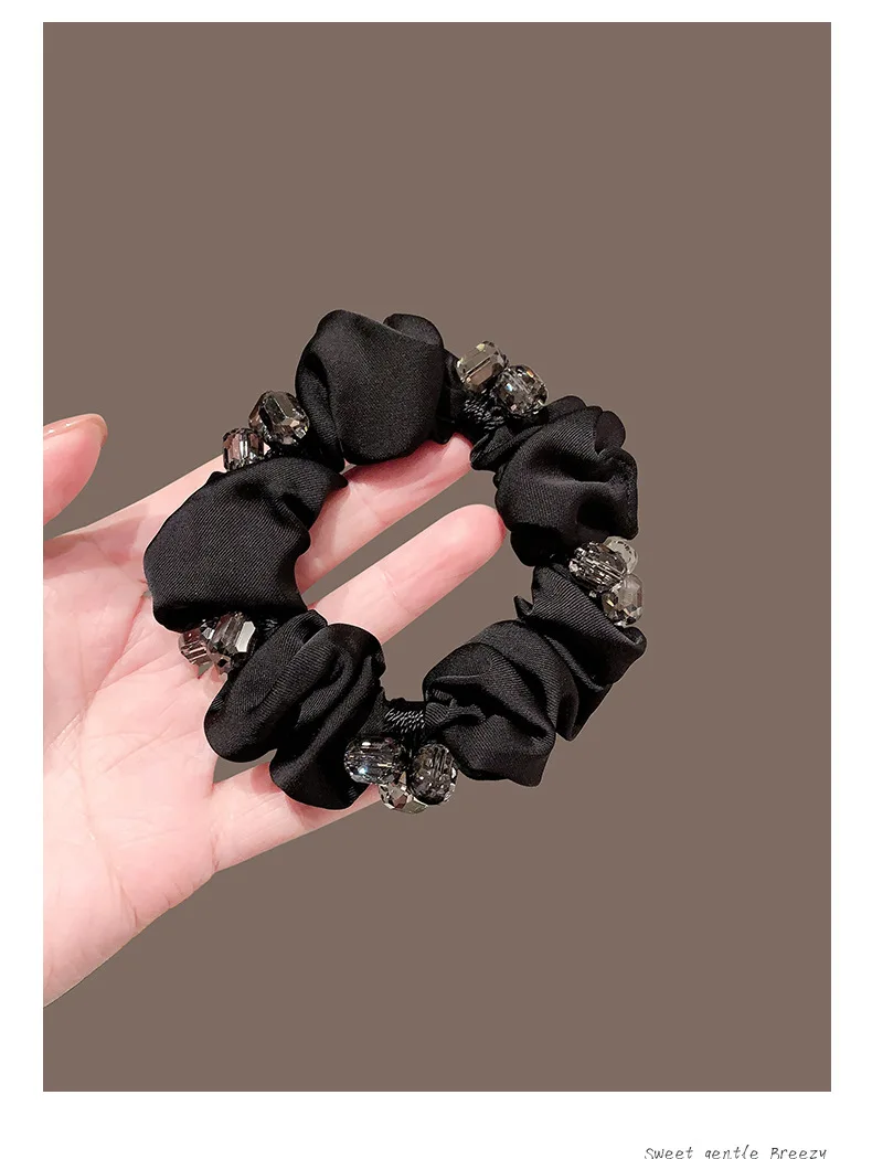 Premium Black Rhinestone Bow Scrunchie Delicate Minimalist Elastic Hair Tie for High Bun Ponytail Women Soft Non Slip
Premium Black Rhinestone Bow Scrunchie Delicate Minimalist Elastic Hair Tie for High Bun Ponytail Women Soft Non Slip